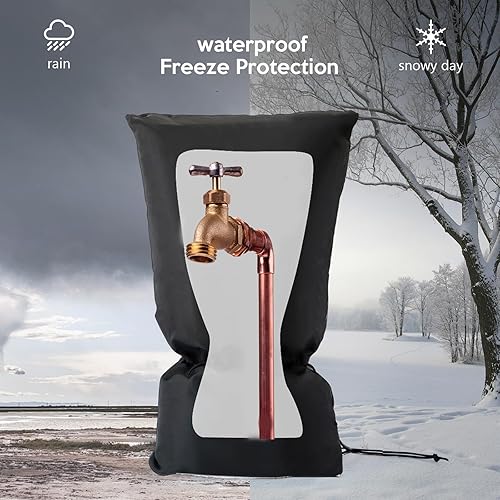 Miniatura 5 de Fundas para grifos de exterior para invierno de 20.4 x 8 pulgadas, fundas para mangueras para protección contra la congelación en invierno,