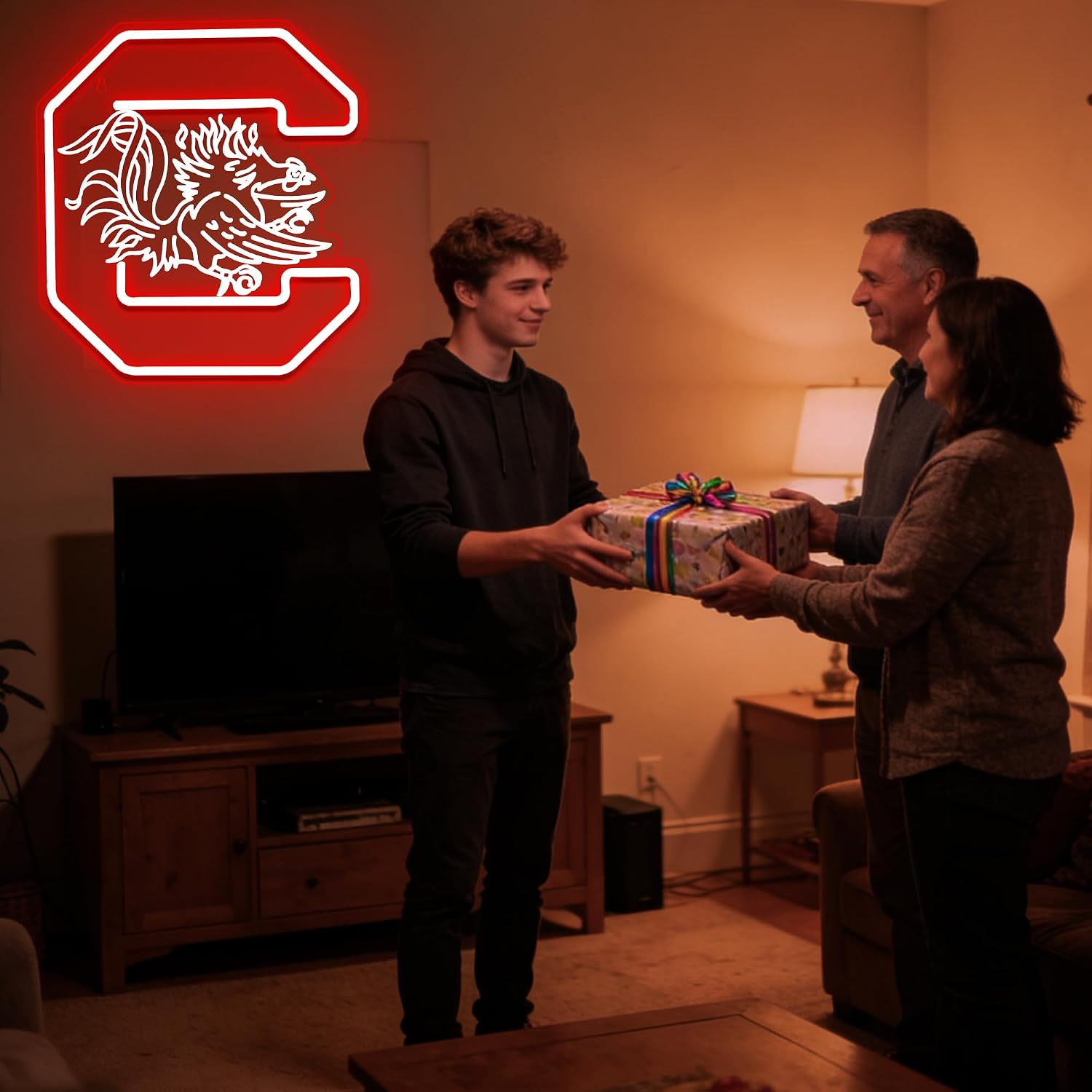 University Neon Sign for Wall Decor University Neon Light for Man Cave Football Team LED Light Up Sign for Dormitory Bar Club Party Birthday Gifts Wall Art Size12.5 * 13.7In(TWD249)