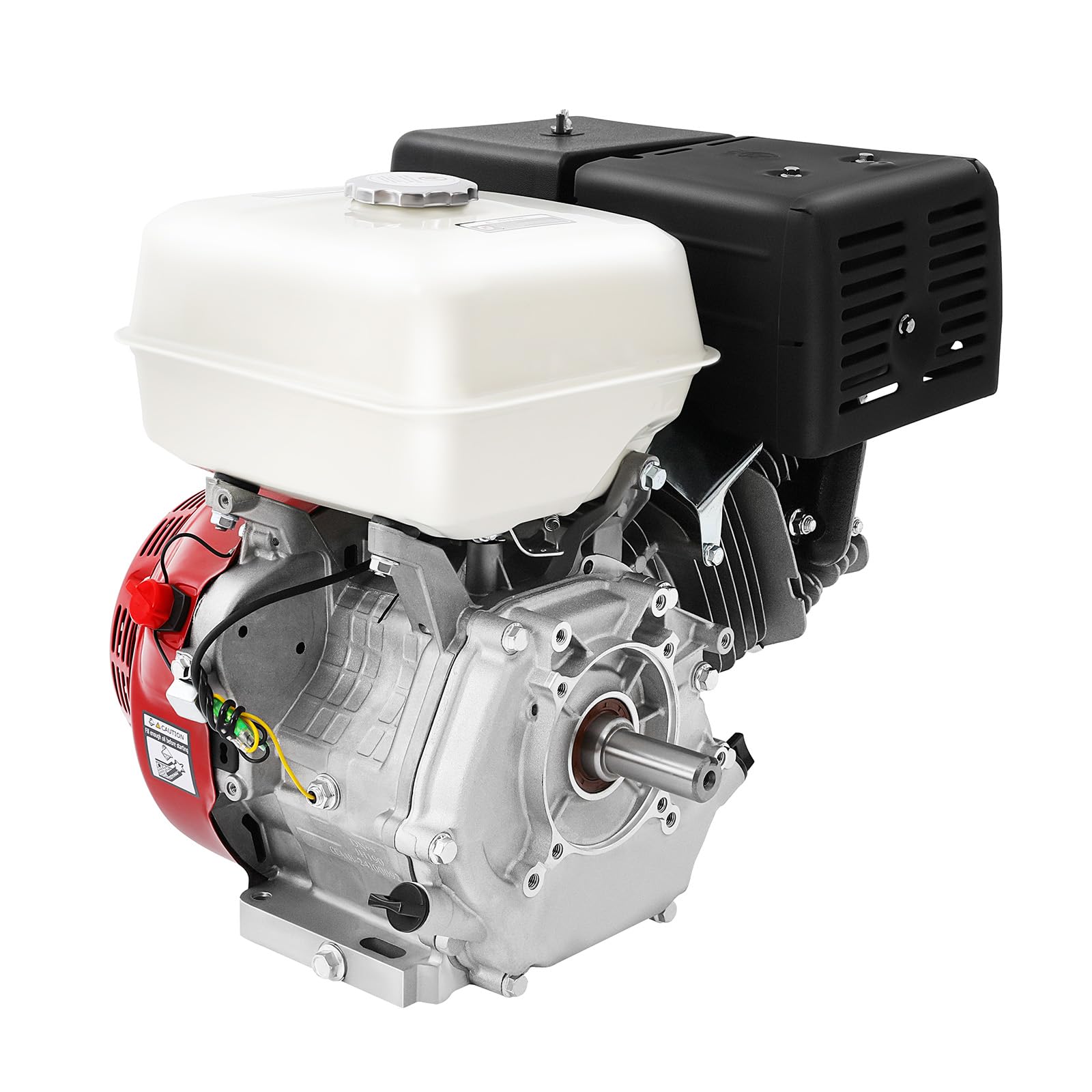 15 PS Benzinmotor 4-Takt Motor Benzin mit 25mm Ø Welle 9700W 3600 U/min 420 ccm Hubraum Seilzugstarter Vergaser Luftfilter Luftkühlung 6.5L-Kraftstoff-Tank für Rasenmäher Gokart Hochdruckreiniger