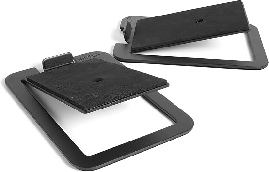 Kanto S4 Tilted Desktop Speaker Stands for Medium Bookshelf Speakers & Mid-Size 3-4 Inch Studio Monitors