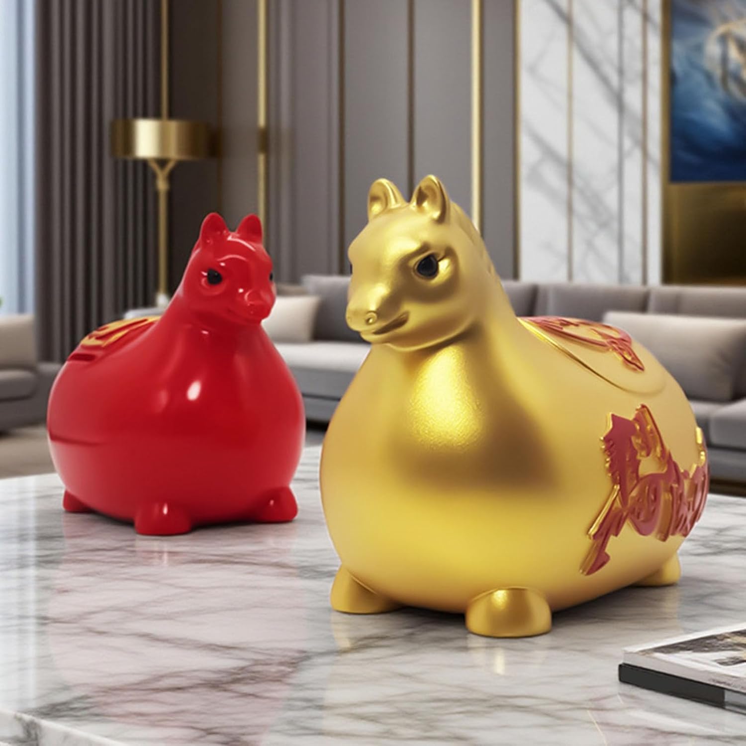 Horse Piggy Banks for Adult Kids Coin Banks Horse Figurines Money Box Jar Horses Statues Desktop Ornament Home Decors Horse Figurines Home Decors