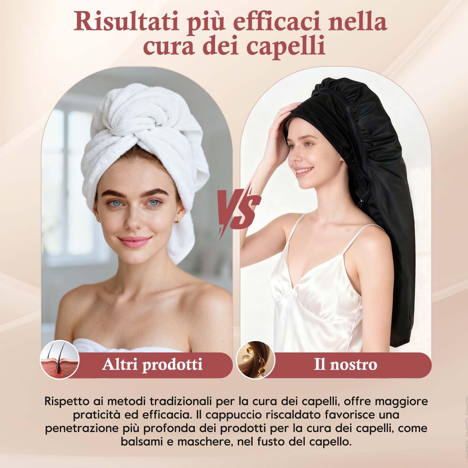 DEWEL Cuffia Termica per Capelli, Cuffia Termica per Capelli Henne (Nero) | Versione Estesa, 10 Livelli di Temperatura Regolabili, Adatto per l'Uso in Spa, Saloni e Casa