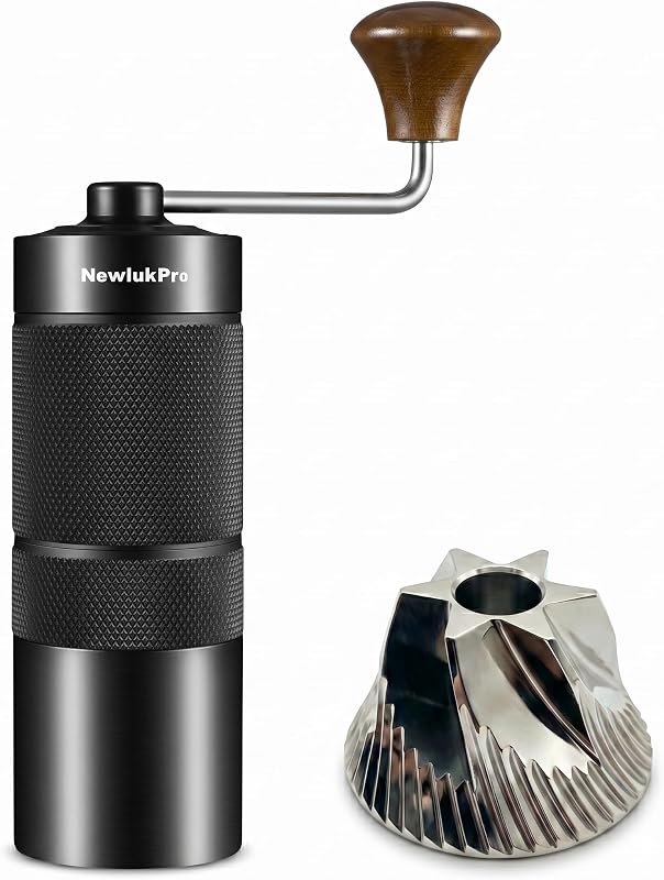M6 Hand Coffee Grinder for Espresso Pour Over French Press Moka | 24 Adjustable Settings,Hexagonal Conical Burr,All Metal Body,Portable Compact Hand Grinder for Travel, Camping,Home & Office