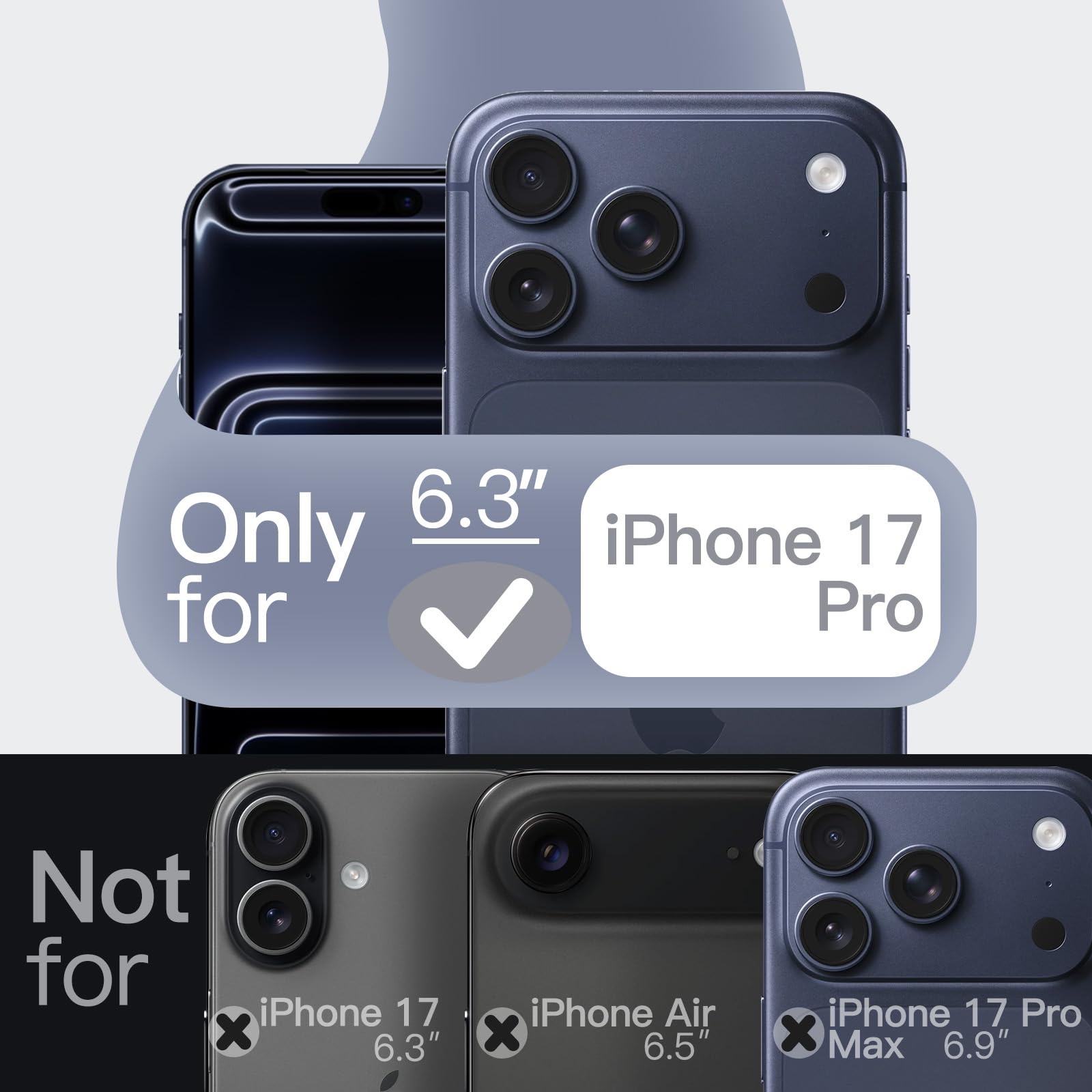 JETech Coque Silicone Magnétique Pour IPhone 17 6,3 Pouces