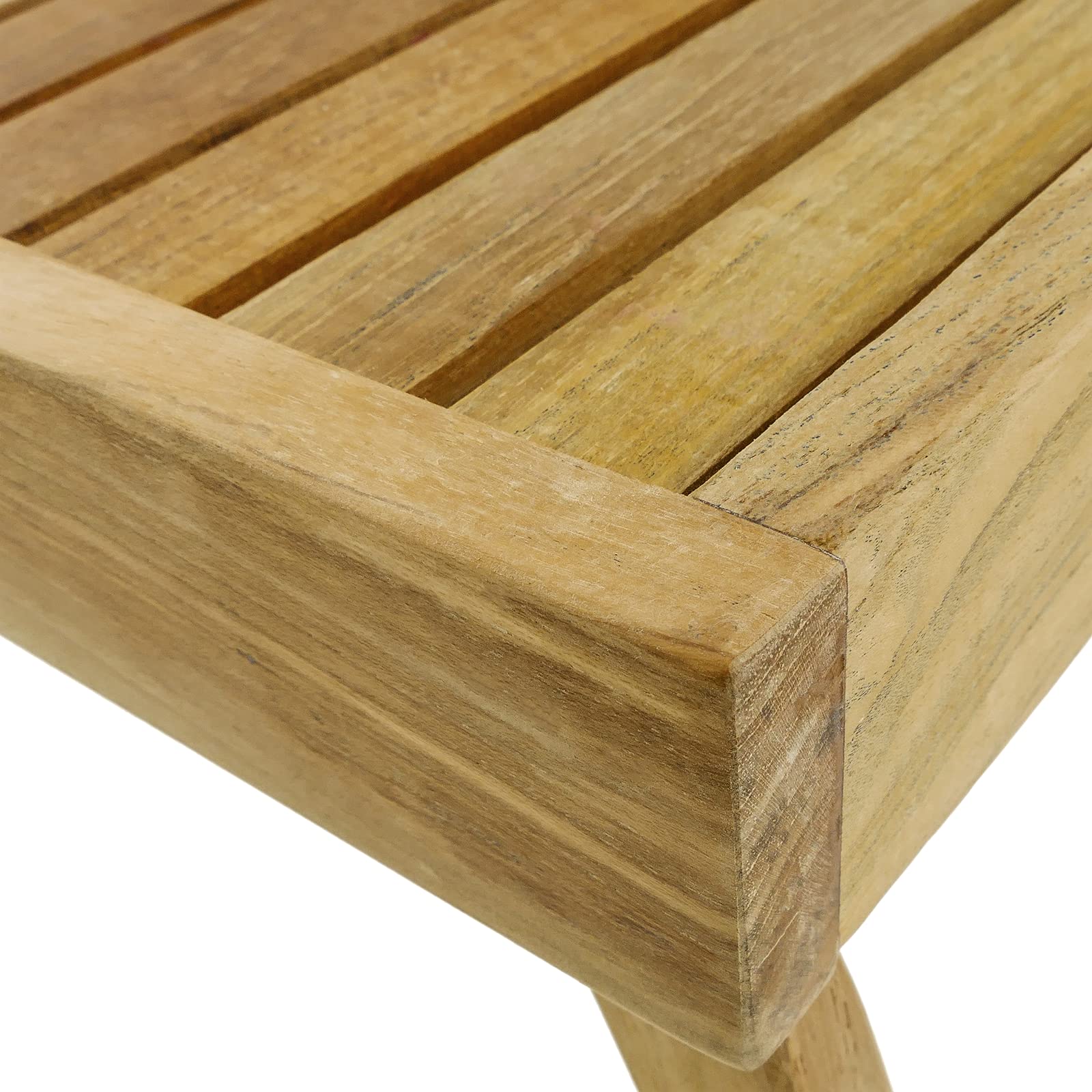 PrimeMatik - Bandeja para Cama 55 x 35 x 5 cm Plegable de Madera de Teca certificada