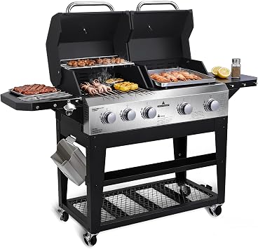 Redlife 3-Burner Propane Gas Grill & Griddle Combo, 54,000 BTU