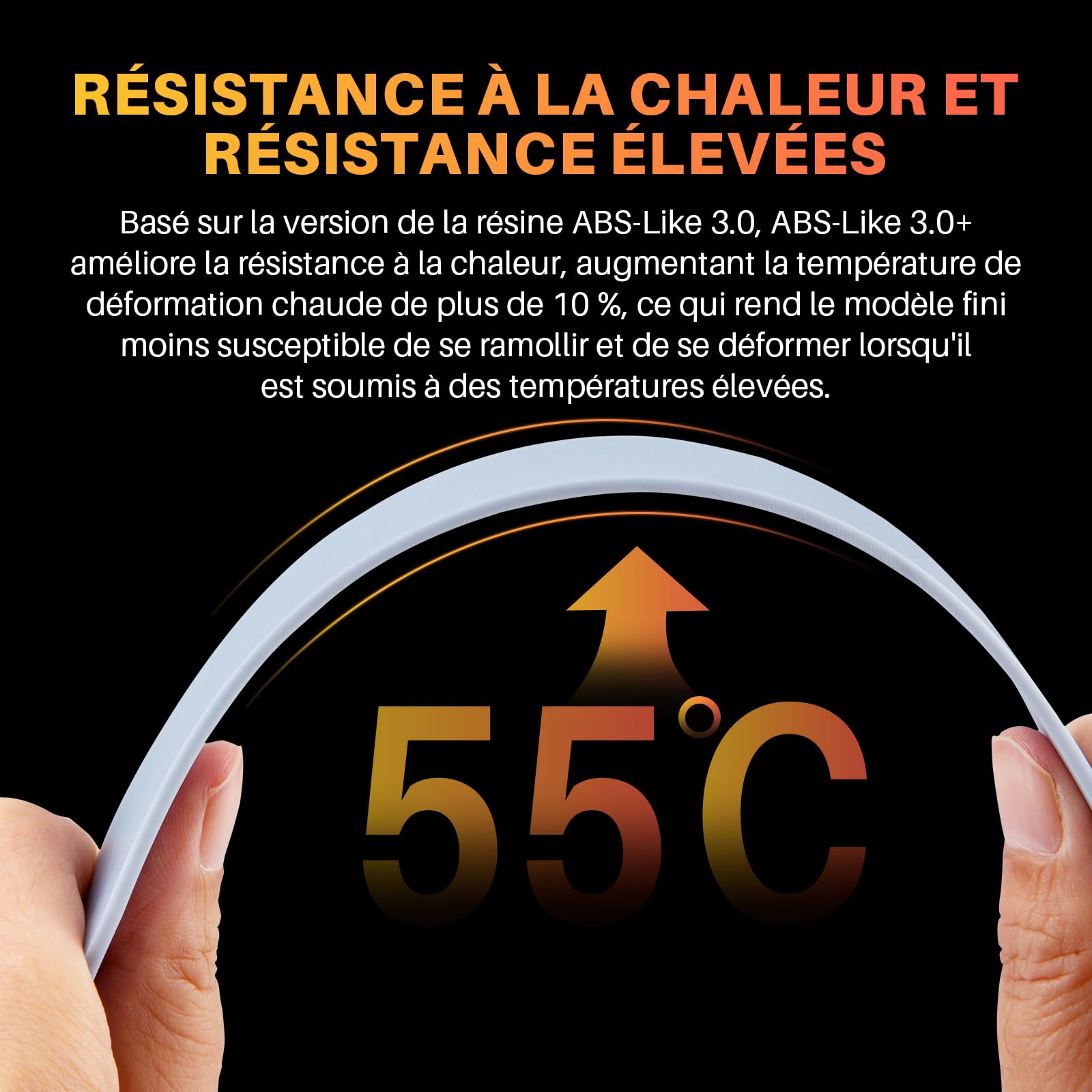 ELEGOO Résine ABS 3.0+, Noir 1000g, Résine Imprimante 3D Photopolymérisation Améliorée, Résistance à la Chaleur Supérieure, Durcissement Rapide, Haute Précision, Non Fragile