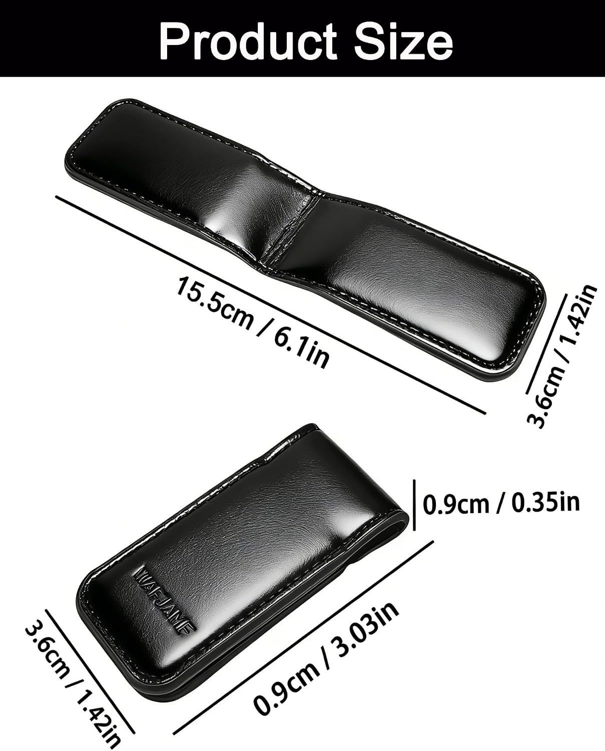 WAFJAMF Slim Magnetic Money Clips Leather Business Card Holder image 2
