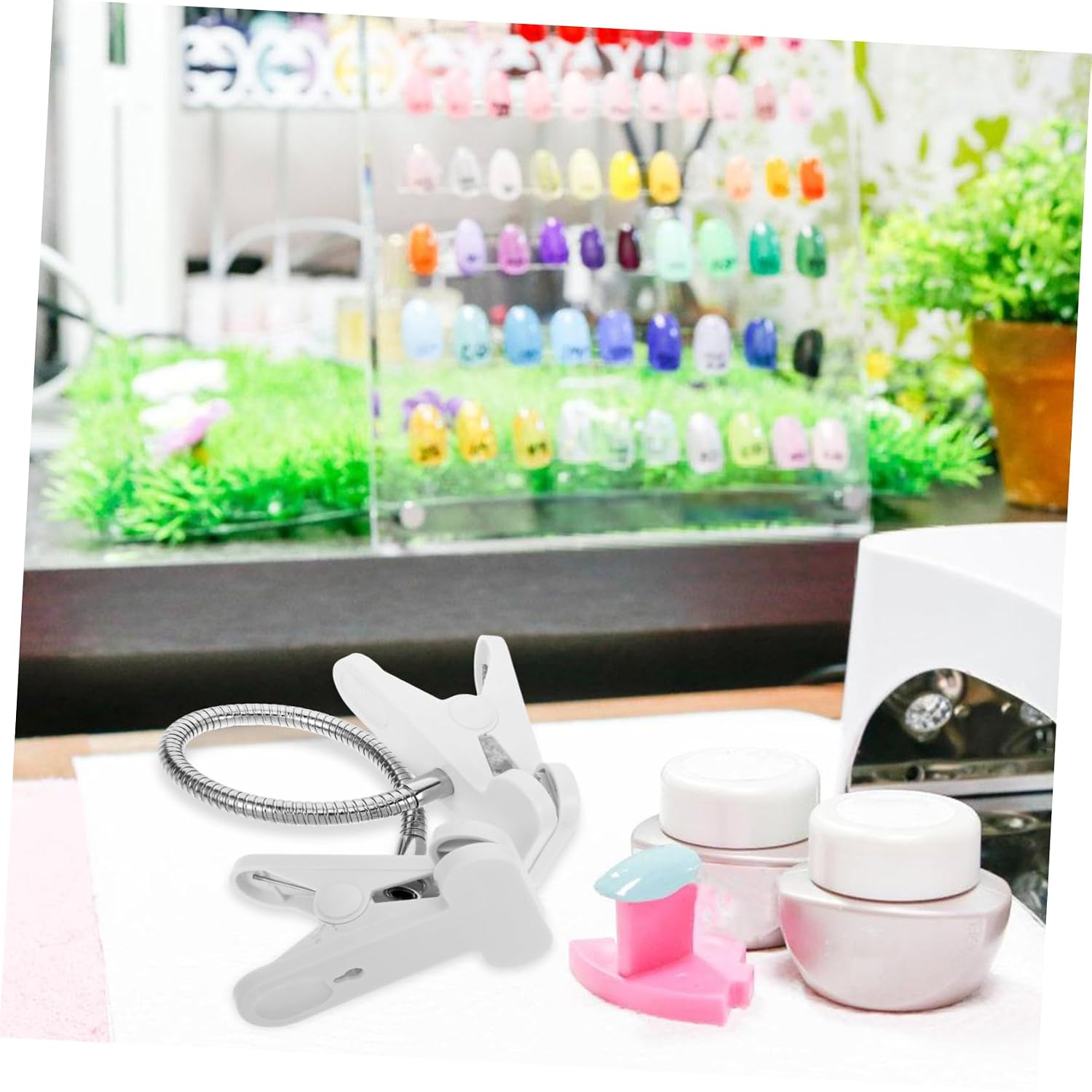 NOLITOY Nail Art Practice Hand Clip Durable Double Headed Nail Practice Tool for Improving Skills Nail Art Techniques Versatile Manicure Clip for Home and Salon Use