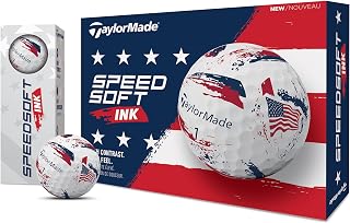 TaylorMade SpeedSoft Golf Balls: Ultra-Soft Feel, Max Distance, High-Vis Colors for Tee & Green (White/Yellow/Green/Blue/Red/Pink)
