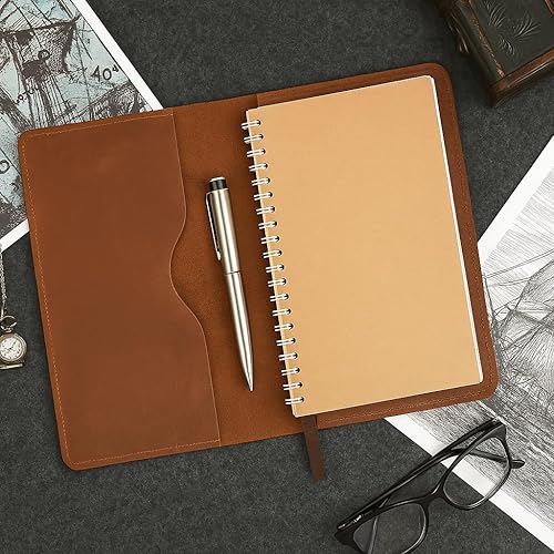 Miniatura 2 de Funda de cuero tamaño A5, funda de diario recargable para Moleskine grande, funda de cuero hecha a mano para cuaderno, cubierta de diario A5, tamaño