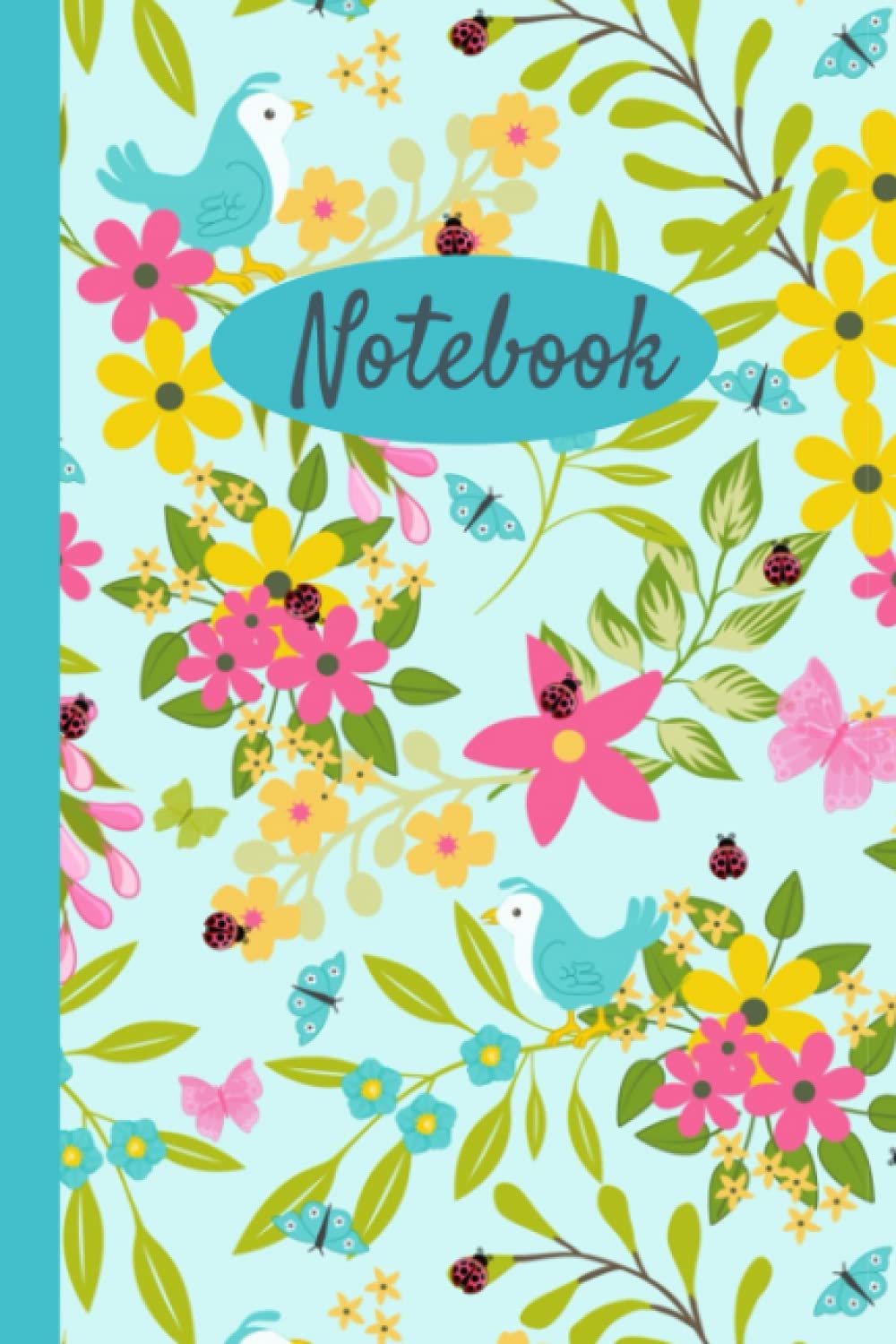 Whimsical Garden Notebook 6x9, 100 Lined Pages