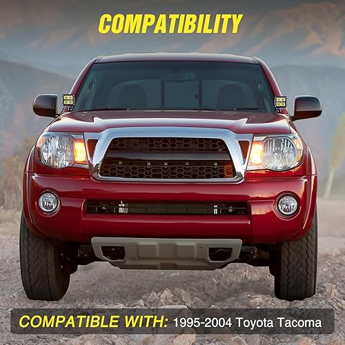 Vista 65 de Nilight Soporte de luz de zanja, bisagras de capó, kit de soporte de montaje para luz LED auxiliar todoterreno para luz de trabajo en Toyota 4Runner