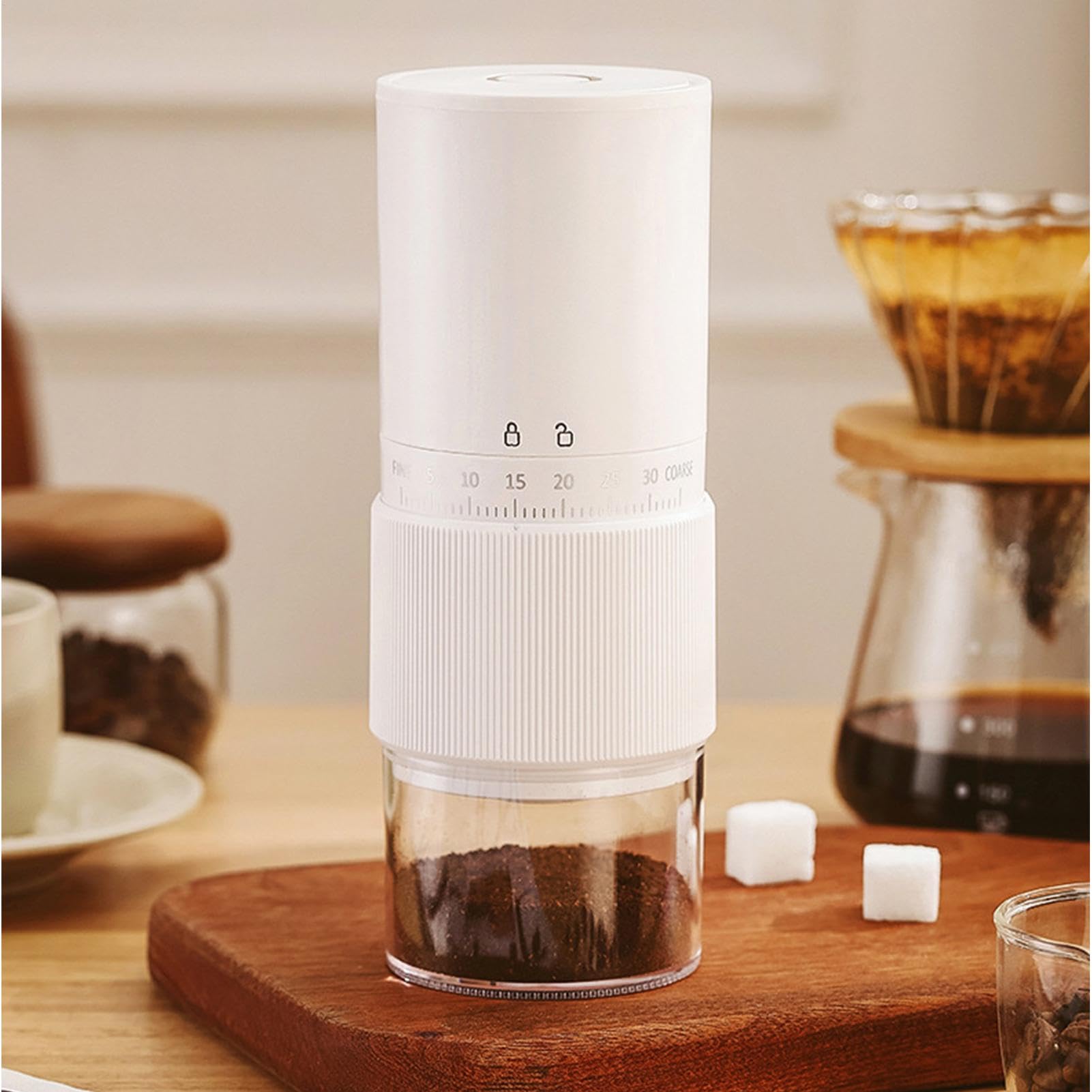 Molinillos de café portátiles, Molinillo de café en polvo,Molinillo para cafetera ajustable | Cafetera recargable con reducción de ruido, molinillo para cocina, portátil de varias