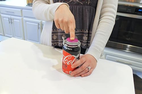 Miniatura 5 de Jokari Bomba Fizz Keeper de 2 clics y vierte latas de tamaño estándar de 12 onzas de bebidas carbonatadas. Mantén refrescos, seltzer, cerveza y más