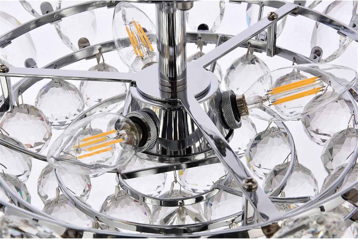 Elegant Lighting Indoor Modern Home Decorative Bright Emilia 16 inch Flush Mount in Chrome