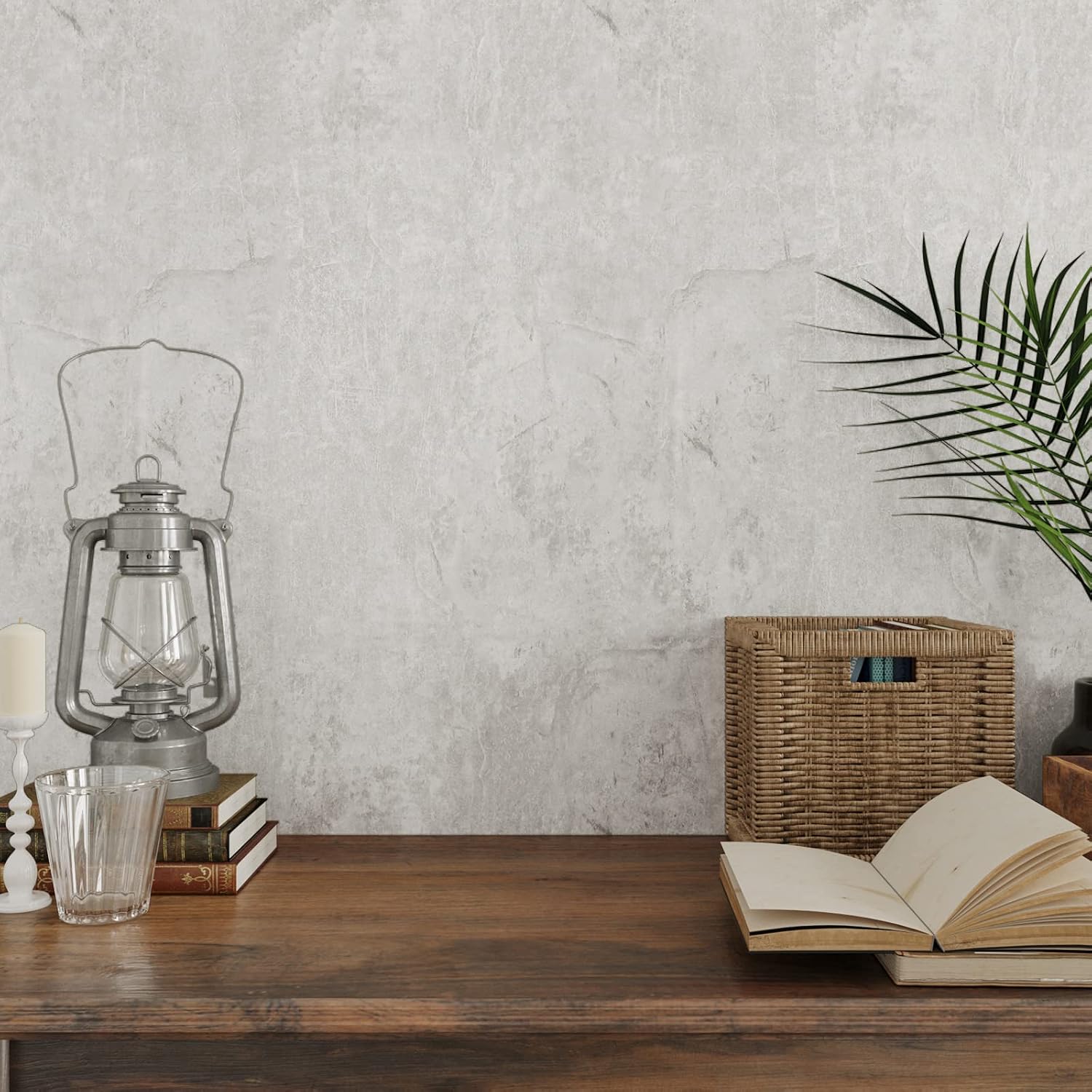 VEELIKE Light Concrete Wallpaper Peel and Stick Removable Textured Cement Vinyl Wallpaper for Bedroom Bathroom 32''x118'' Concrete Contact Paper for Walls Countertops Waterproof Adhesive Wall Paper