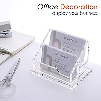 Vista 5 de Soporte de Tarjetas de Visita de Acrílico para Escritorio, Soporte Transparente para Tarjetas de Visita de 2 Niveles, 2 Ranuras, Organizador
