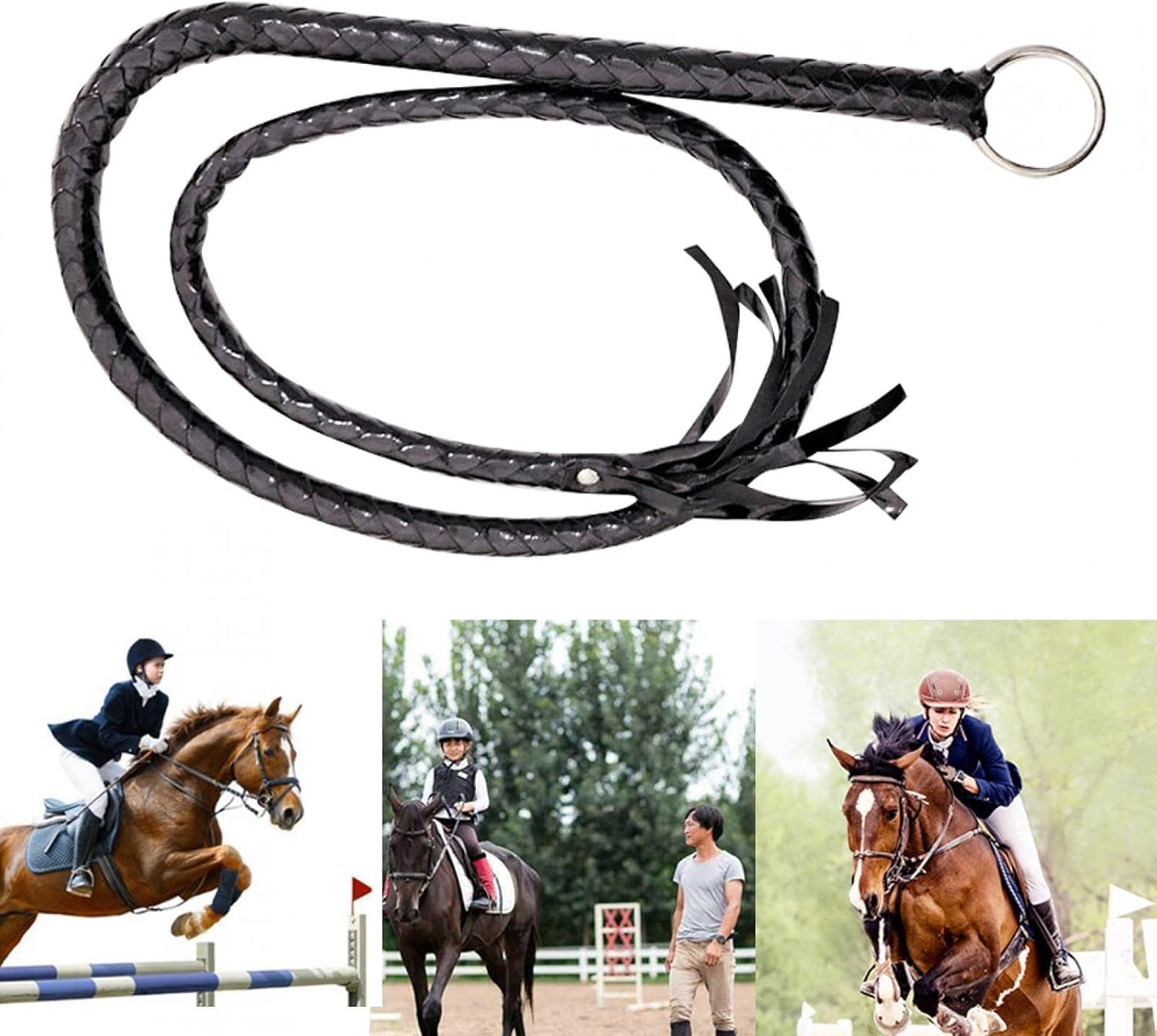 Kisbeibi Riding Whip Non Slip Racing Cosplay Supplies PU Leather Horse