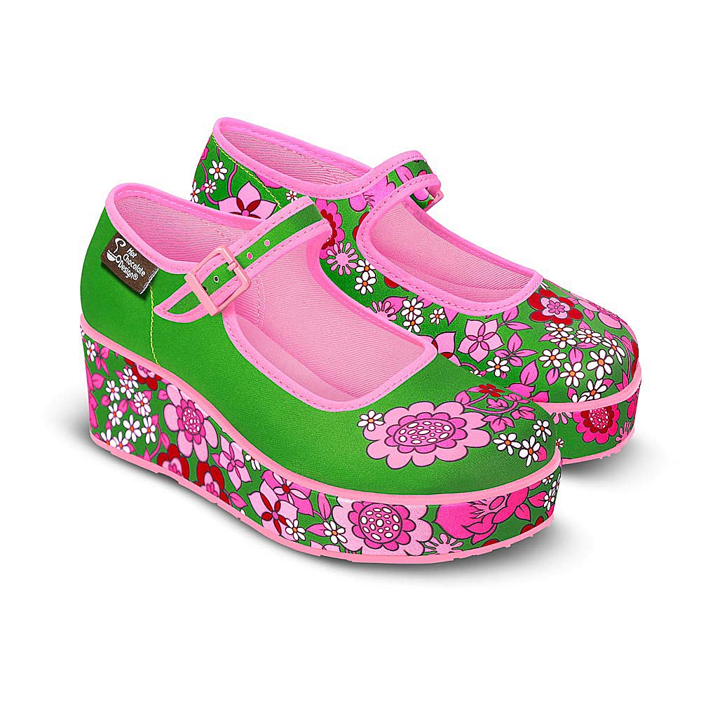 Hot Chocolate Design Chocolaticas Funky Canvas Women's Mary Jane Flat Shoes — view 133