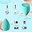 Makeup Sponge Set DUAIU 4Pcs Blender Beauty Foundation Blending Sponge, Flawless for Liquid, Cream, and Powder, Professional Streak Free Application Blend, Makeup Sponges with Storage Box(Aquamarine)