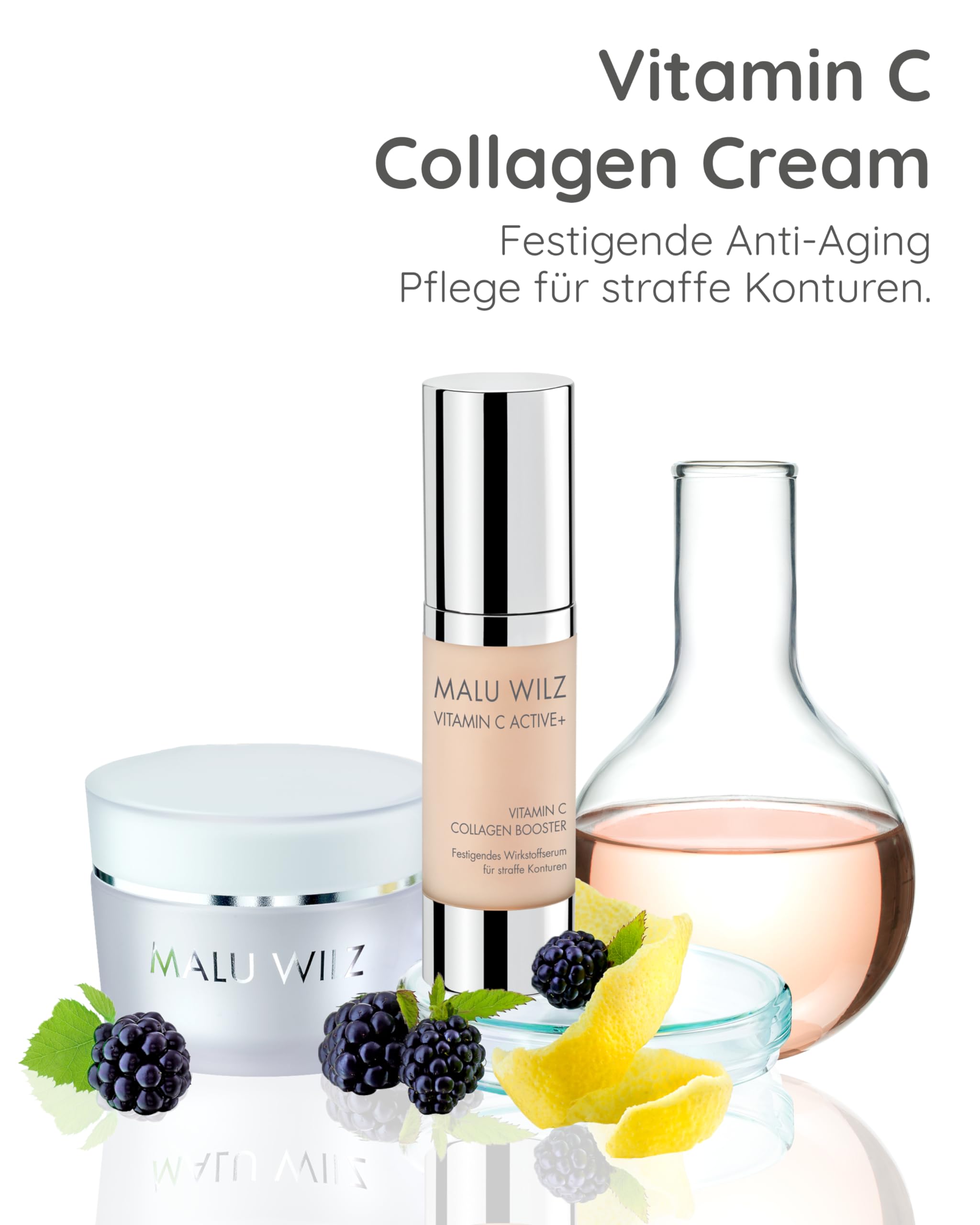 Malu Wilz Vitamin C Collagen Cream 50 ml I Anti-Aging Gesichtspflege-Creme mit Vitamin C I Skincare mit Collagen Booster Peptide für strafte Konturen