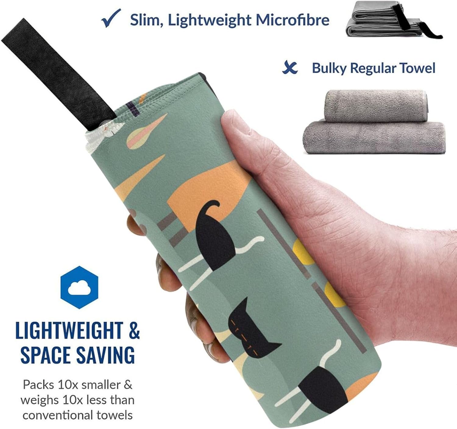 Mid-Century Modern Art Cats Quick Drying Bath Towel,Microfibre Soft Large Bath Towel,Highly Absorbent Dry Quickly Bath Sheet