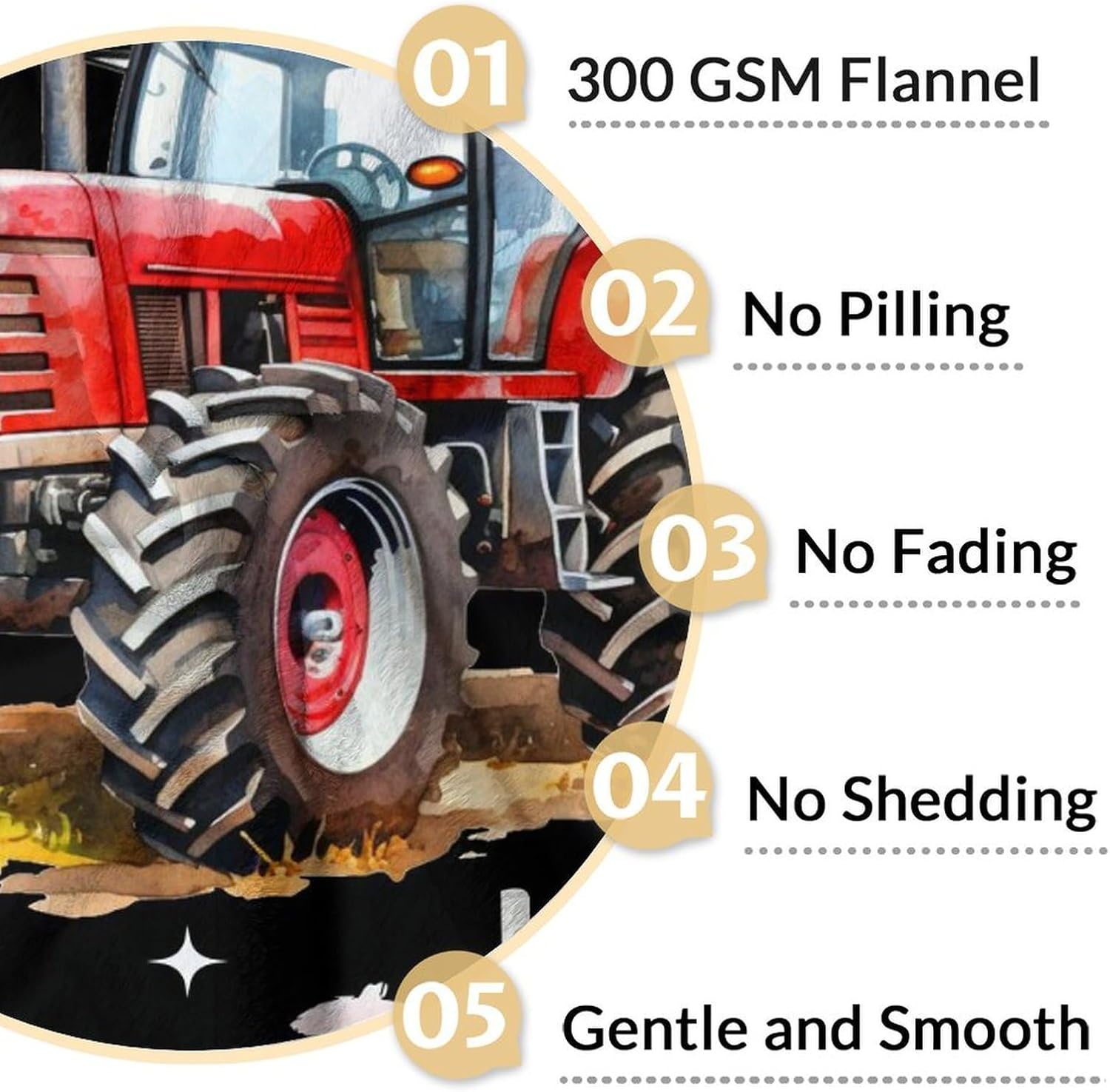 Personalized Tractor Blanket Gift with Name for Boys, Soft & Cozy Tractor Throw Blanket for Kids Teens Adults, Custom 60x80 Inch Fuzzy Throws for Sofa Couch Bed