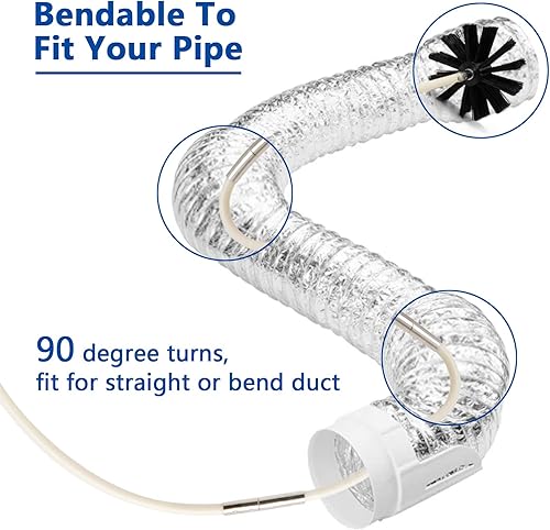 Miniatura 2 de Kit limpiador de ventilación de secadora, removedor de pelusas, varillas de nailon fuertes flexibles y reutilizables que se extienden hasta 20 pies,