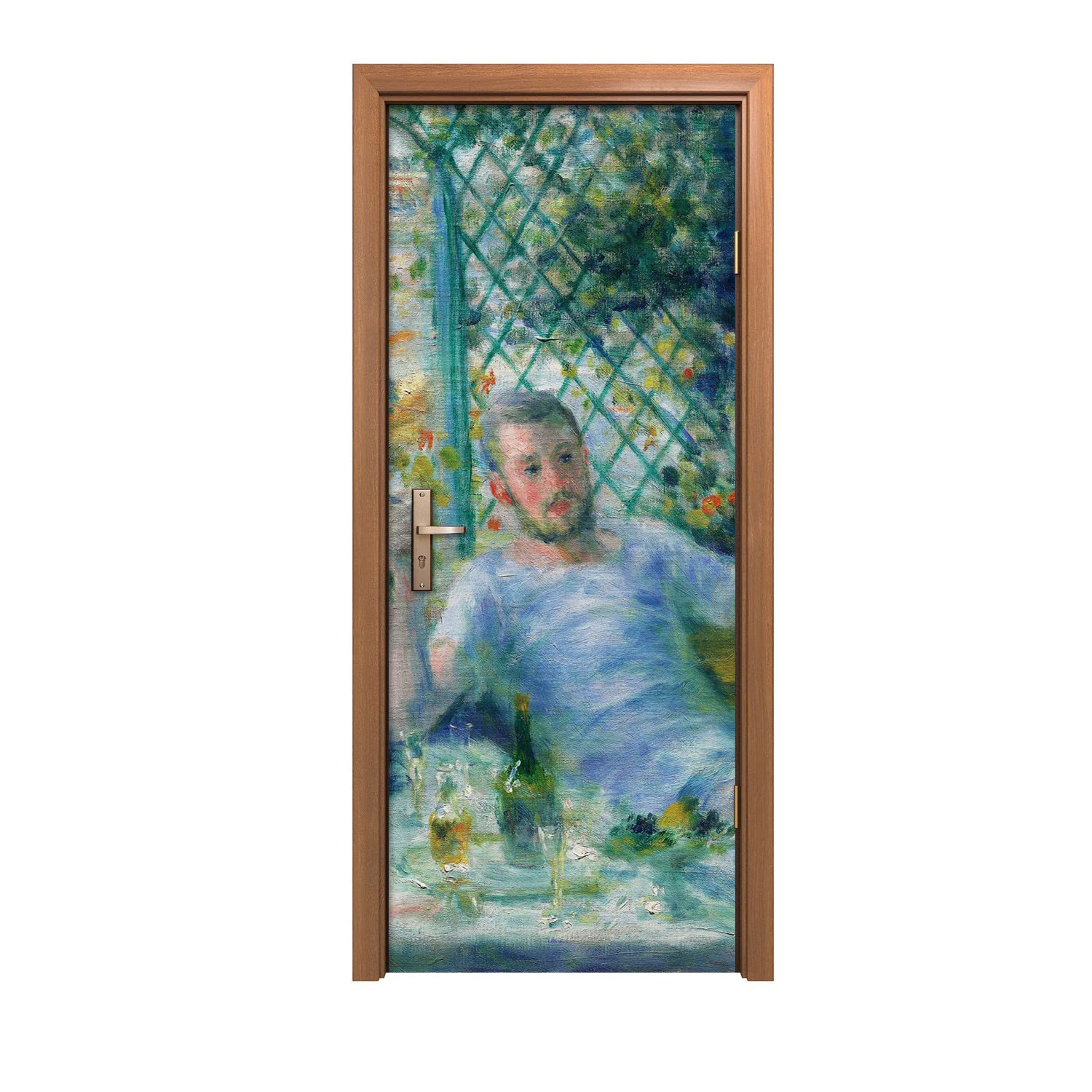 Autocollant de porte murale 90x200cm fleur déco design intérieur
