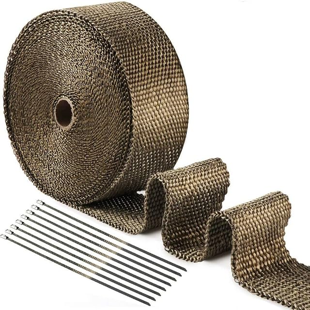 Westspark 10M Exhaust Manifold Downpipe Heat Wrap Roll 5cm width (Titanium) + 10pcs Cable Locking Ties