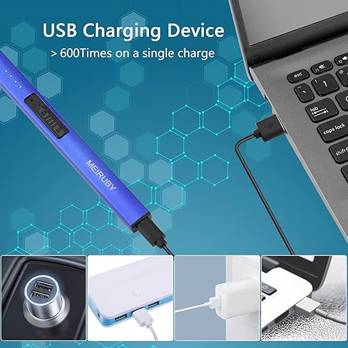 Miniatura 6 de MEIRUBY Encendedor eléctrico de velas, relleno de calcetín de Navidad, regalos para mujeres, mamá, hombres, esposa, hermana, recargable por USB,