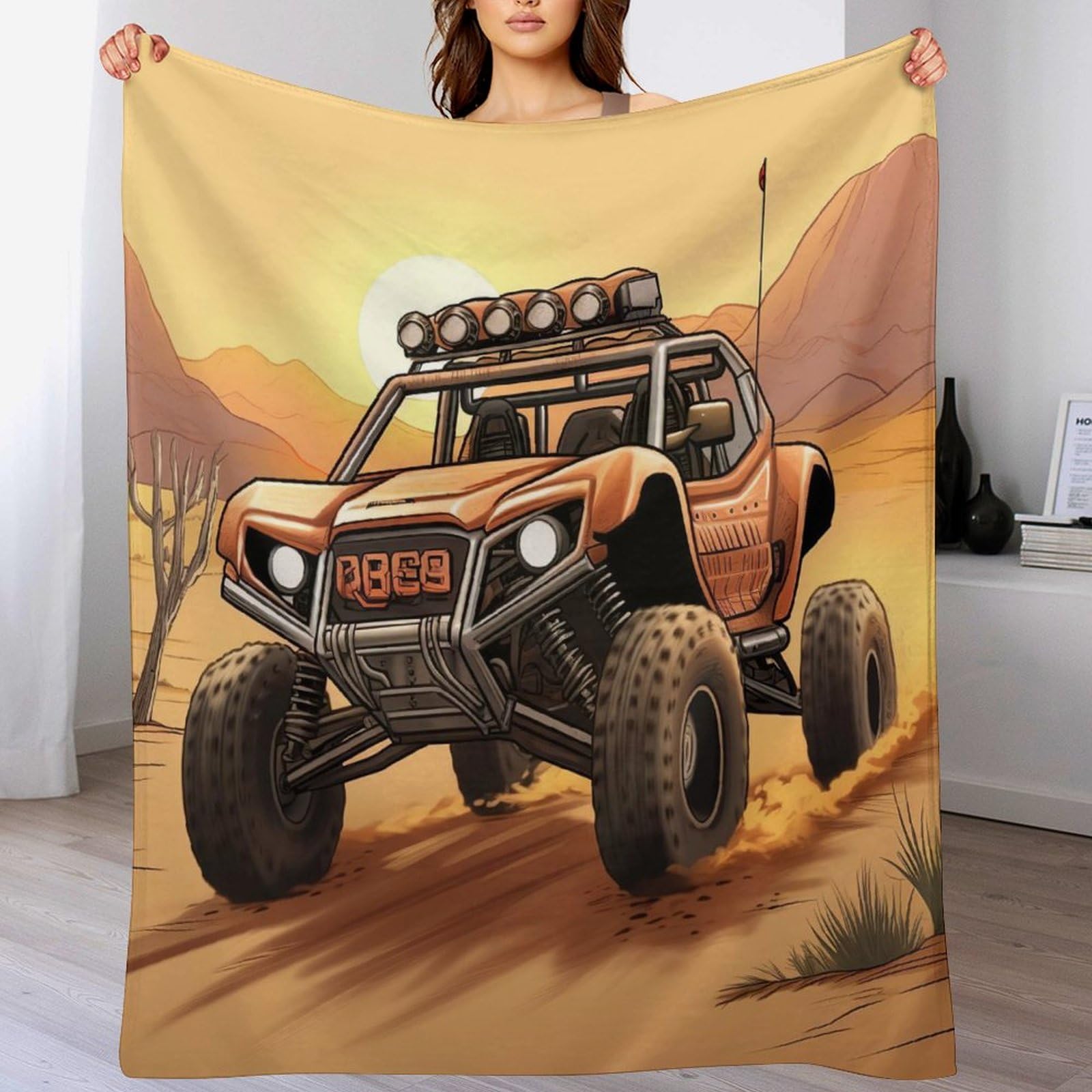 Couverture flannel polaire voiture tout-terrain 140x180cm pour lit et canapé