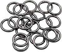 Vista 7 de 20 anillos tóricas de resorte gatillo con clip de mosquetón redondo para llaveros, hebilla, bolsas, monederos (oro, 3/4 pulgadas)