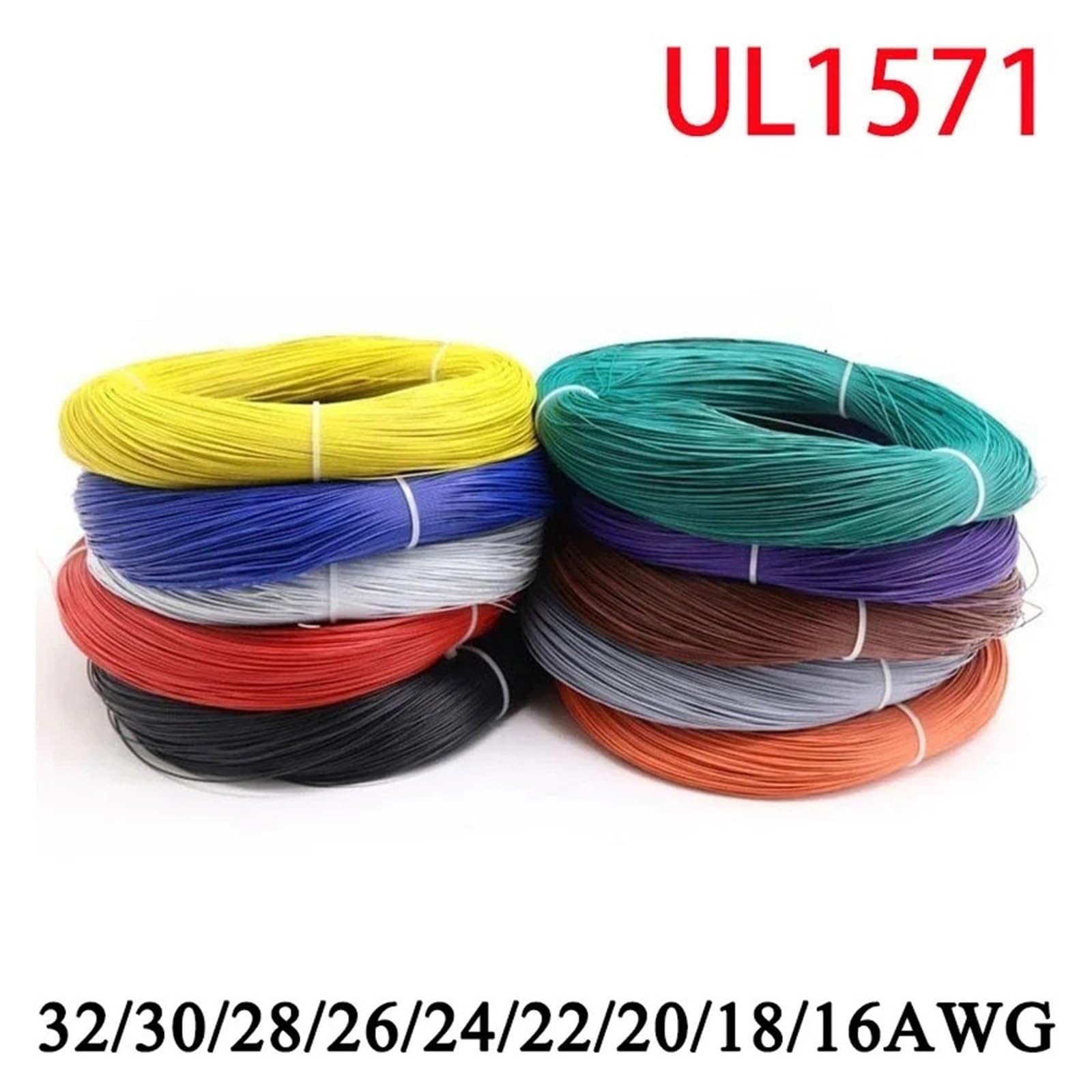 Cable electrónico UL1571 con Aislamiento de PVC, estañado, de Cobre, for Bricolaje, Cable de línea LED Ambiental Perfection(Yellow,50 Meters-24AWG)