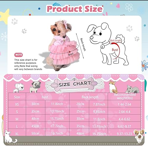 Miniatura 7 de Vestido para perros y cachorros, gatos, tutú, lindo chaleco de malla a rayas, vestido de princesa para perrito, vestidos con lazo para perrito,