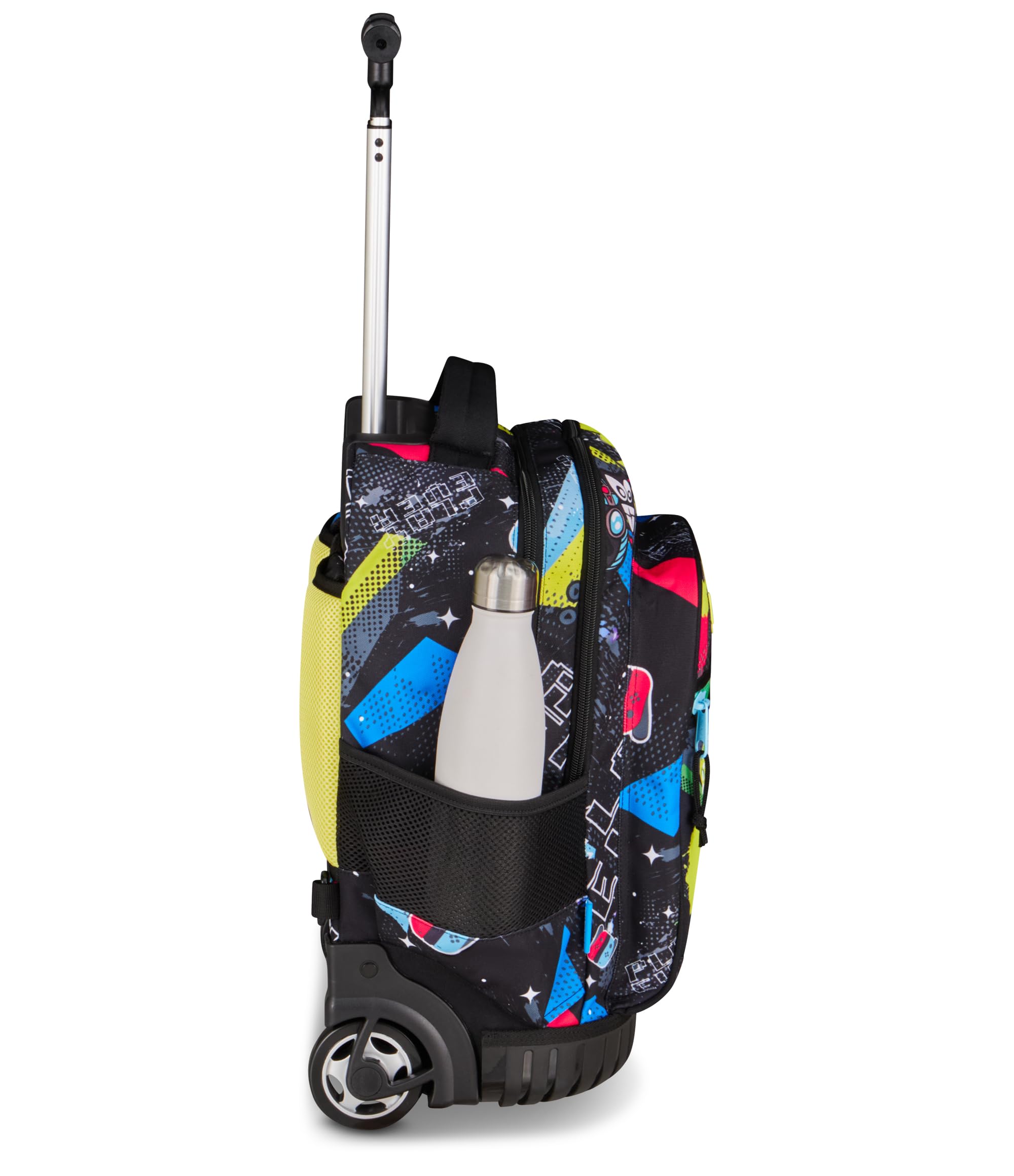 Mitama Zaino Trolley Run Maxi SmartPlay, Spallacci a scomparsa, Bambini e Bambine, Tasca Porta Borraccia, Doppio uso, nero
