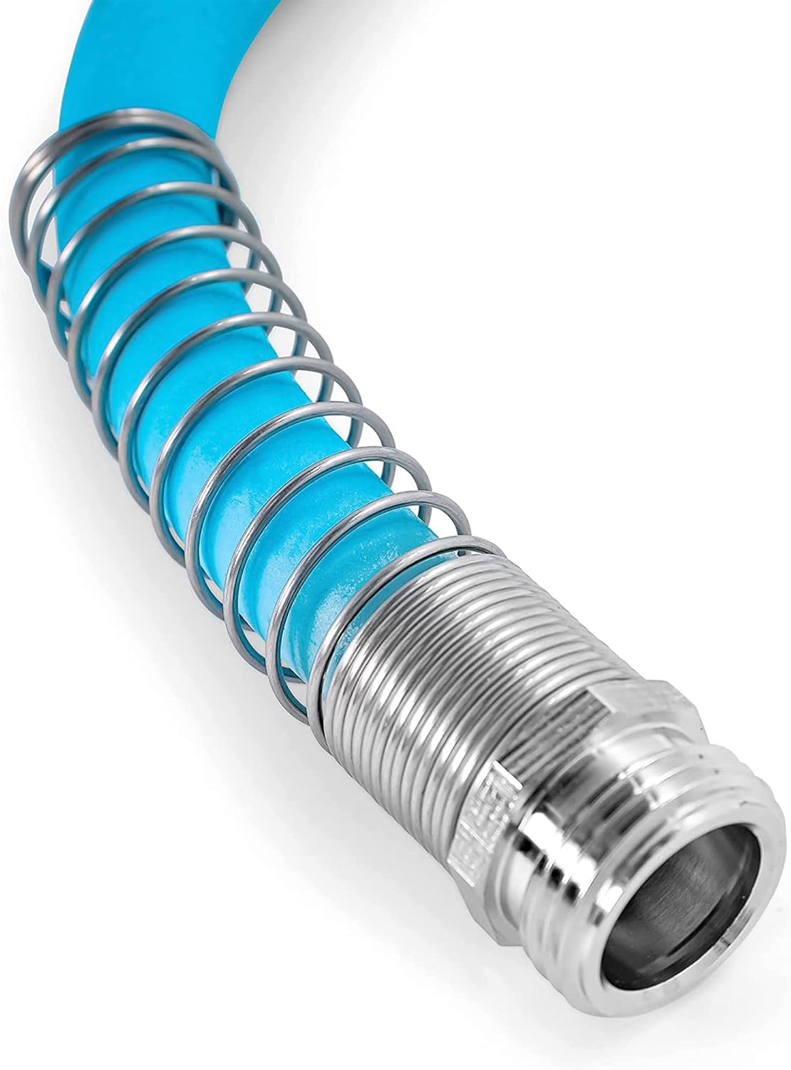 Camco EVOFlex 75-Ft RV Drinking Water Hose - Features Extra Flexible Design w/Stainless Steel Strain Relief Ends - Lead-Free, BPA-Free and Phthalate-Free - 5/8” Inside Diameter (22597)