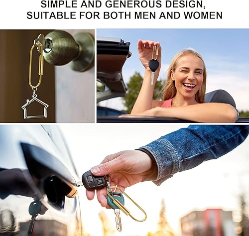 Miniatura 6 de WILLBOND Brass Key Ring Gold Screw Lock Keychain Durable Brass Screw Clip Simple Style Keychain for Handbags Purse Bag Charms