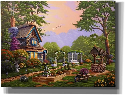 Epic Graffiti 'Backyard Delight' de Geno Peoples, lienzo decorativo para pared, 16 x 12 pulgadas