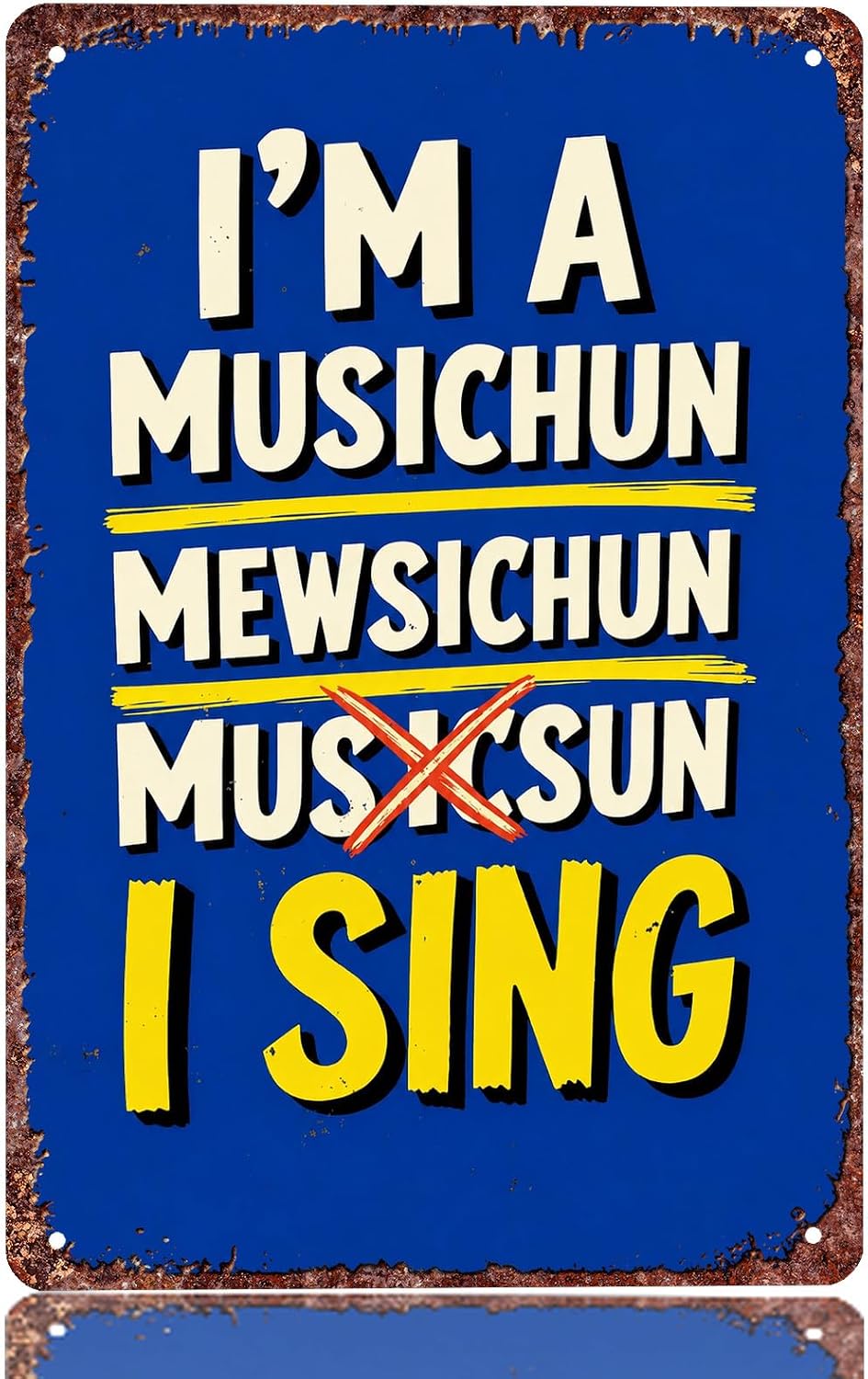 Funny Music Themed Personalized Metal Signs Decor 8x12 Inch