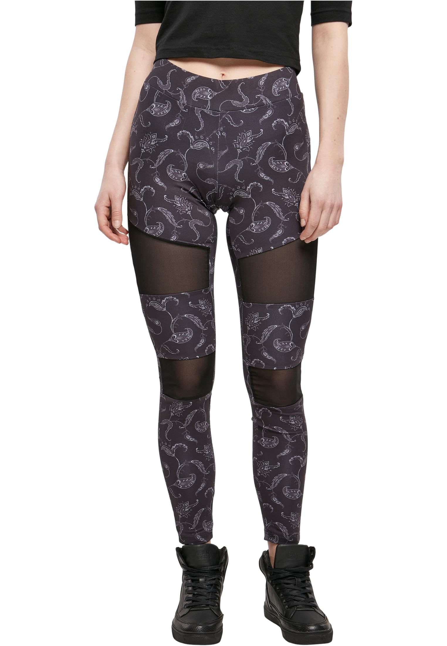 Urban Classics Ladies Tech Mesh AOP Leggings, Damen Leggings, erhältlich in vielen verschiedenen Farben, Größen XS bis 5XL