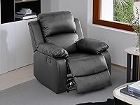 Vista 10 de Juego de 2 sofás reclinables manuales de cuero sintético, juego de sofá reclinable para sala, muebles modernos para sala con portavasos/consola