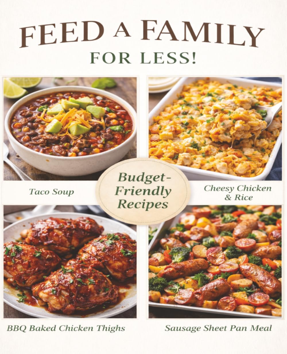 Feed a Family For Less: 50 Simple Budget-Friendly Recipes for Families, Meal Planning, and Everyday Home Cooking