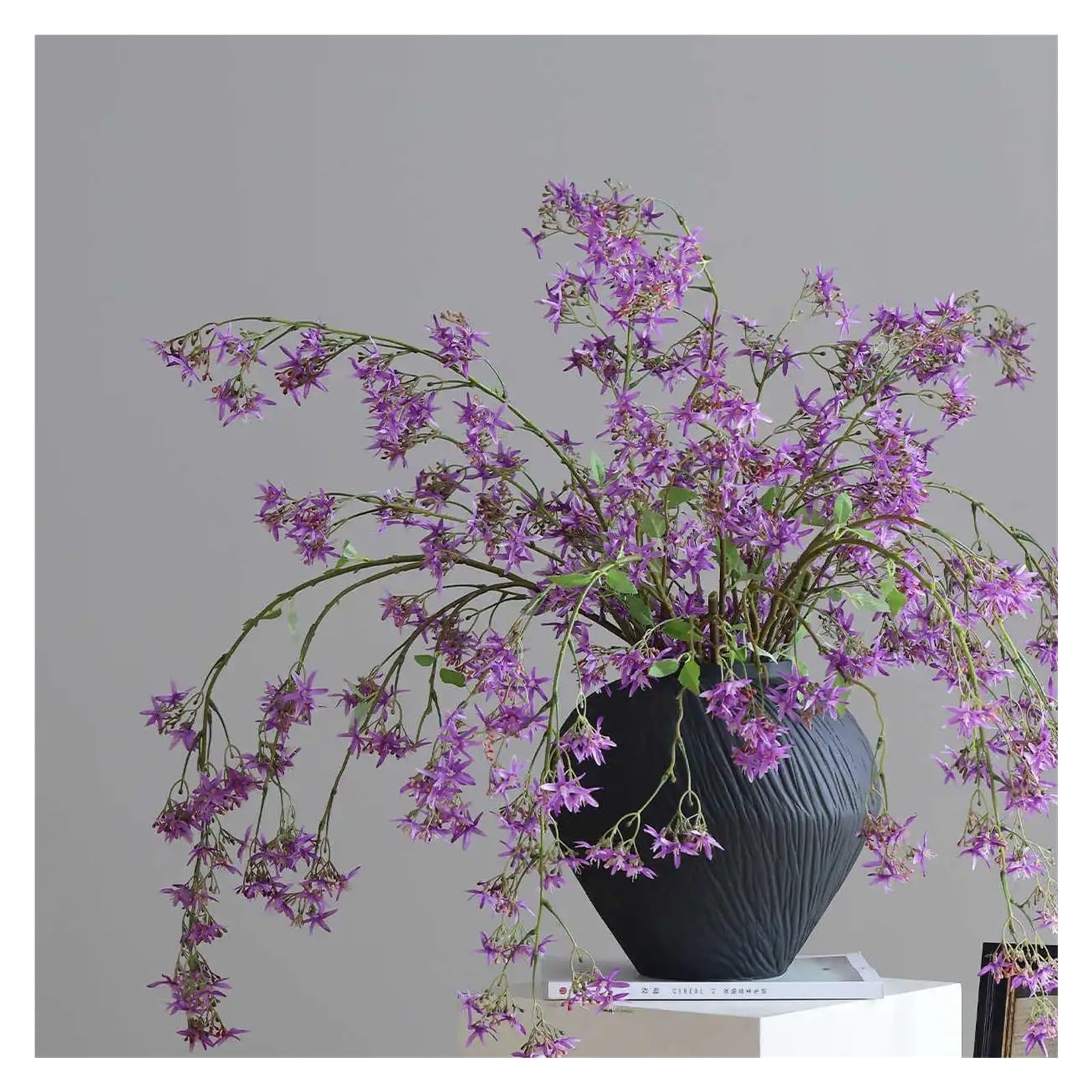 Sztuczne kwiaty i rośliny, Opakowanie 4 szt. 120 cm sztucznych kwiatów jedwabnych w kolorze jaśminu i wiśni, wielokolorowe(Light Purple)