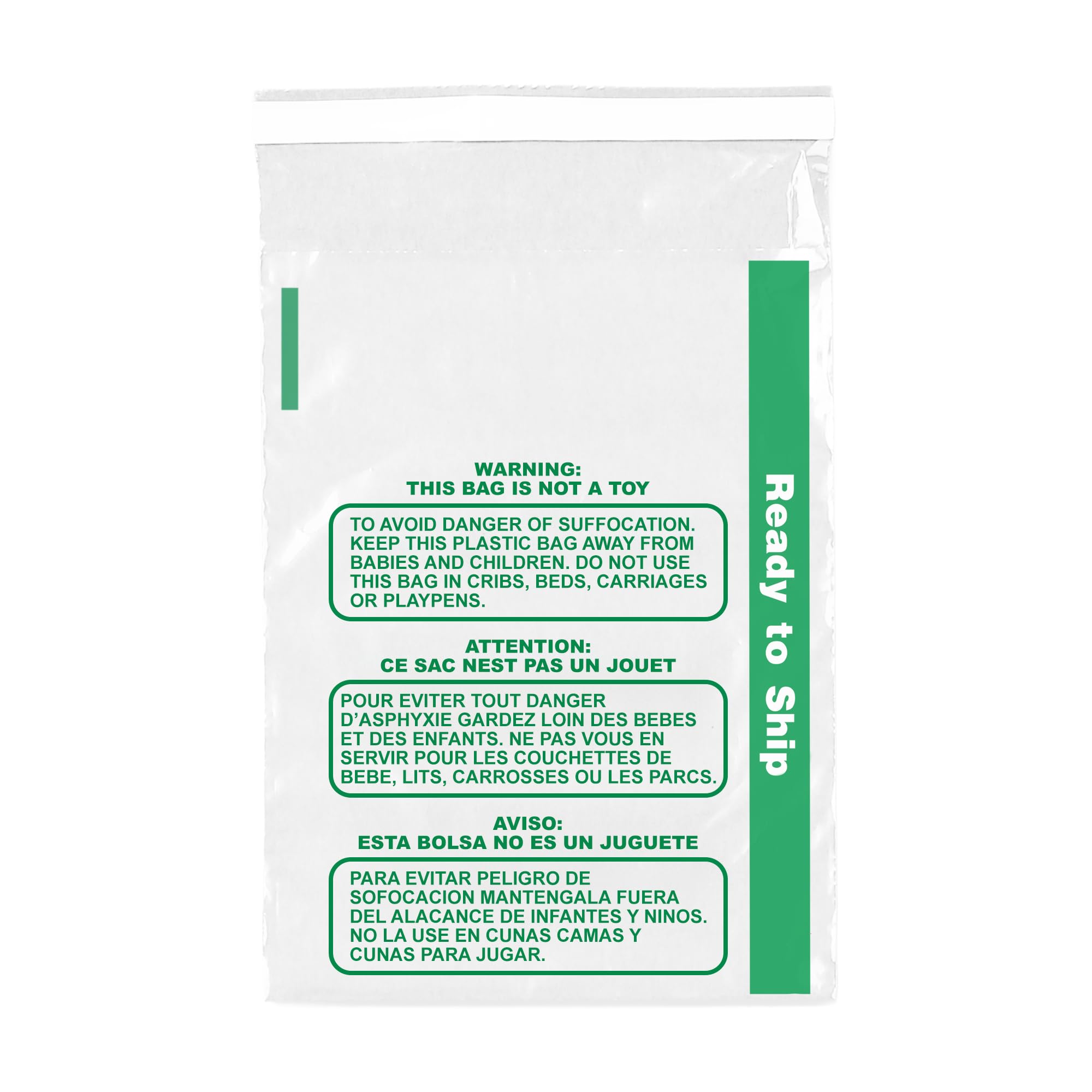 The Boxery 16x20'' Self Seal Clear 1.5Mil Poly Bags with Suffocation Warning for Packaging, Clothing & FBA - Ready To Ship -Permanent Adhesive - 1,000