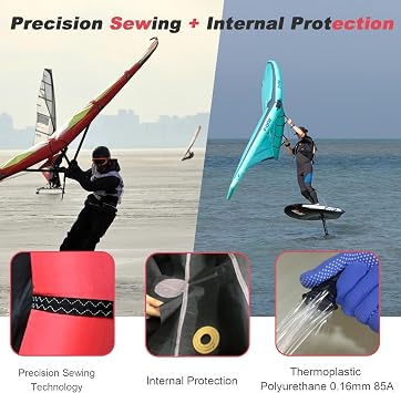 SHAHRYAR Handheld Wing Foil Kite Surfing Inflatable Wing,5㎡Kitesurfing Inflatable Foil Kite,5㎡With Pump, Backpack, Safety Rope, And Repair Kit,For Skiing, Beach, Road
