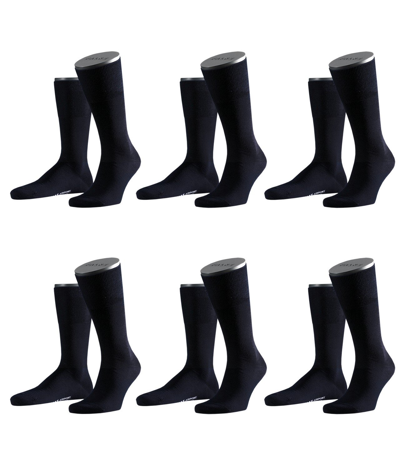 FALKE Herren Airport Socken Strümpfe 14435 6 Paar, dark navy-6370, 41/42