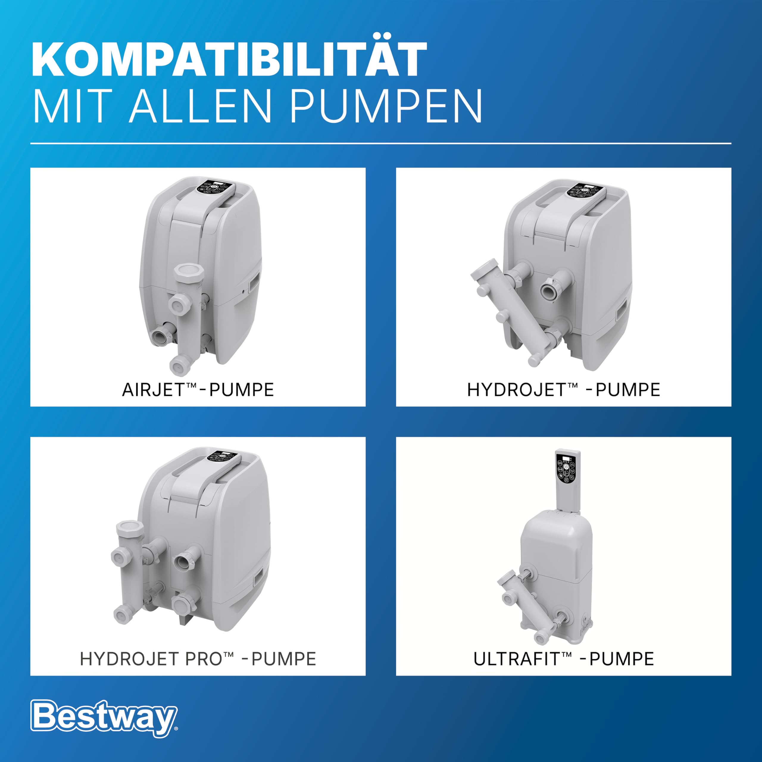 Lay-Z-Spa Entkalker-Adapter für Pumpeneinheiten – Zubehör gegen Kalk & E02-Fehler, für AirJet & HydroJet Pumpen, Wartung ohne Ausbau (ohne Entkalkungsmittel)