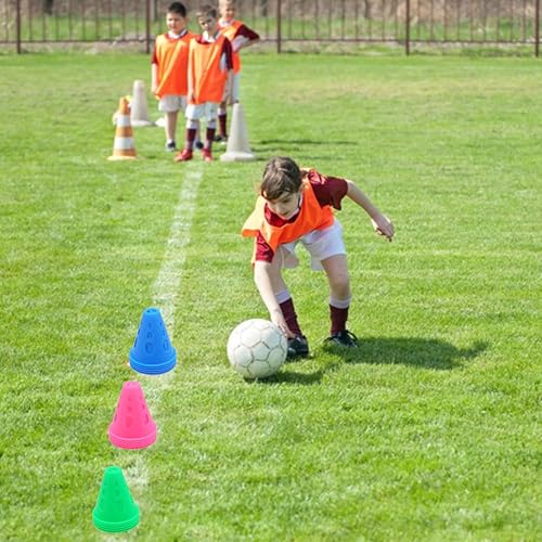 Miniatura 2 de FZBNSRKO 20 piezas de colores mixtos Mini Conos de entrenamiento deportivo para niños adultos de plástico a prueba de viento para tráfico de tráfico